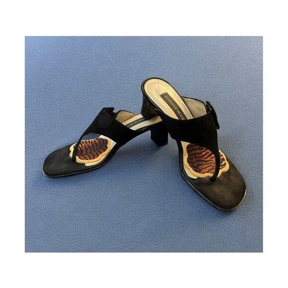 Jennifer Moore Women's Heels Sandals Shoes Black Open Toe Size 6.5 - Picture 2 of 4